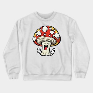 Happy Magic Mushroom Sticker | Cute Trippy Psychedelic Character Crewneck Sweatshirt